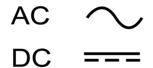 ac vs dc voltage symbol