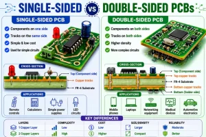 single-sided vs double-sided PCBs